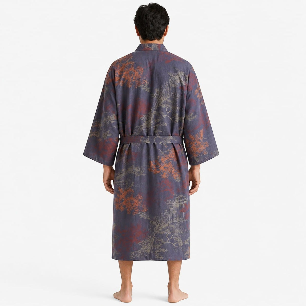 Kimono Homme Coton Jacquard Demi-Manches Mi-Saison