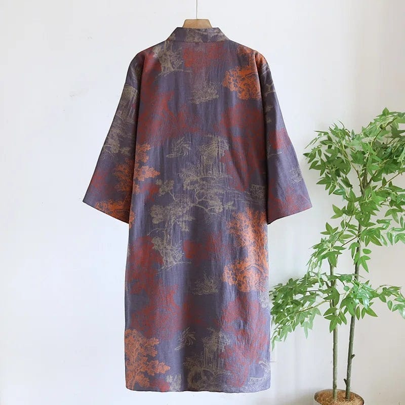Kimono Homme Coton Jacquard Demi-Manches Mi-Saison