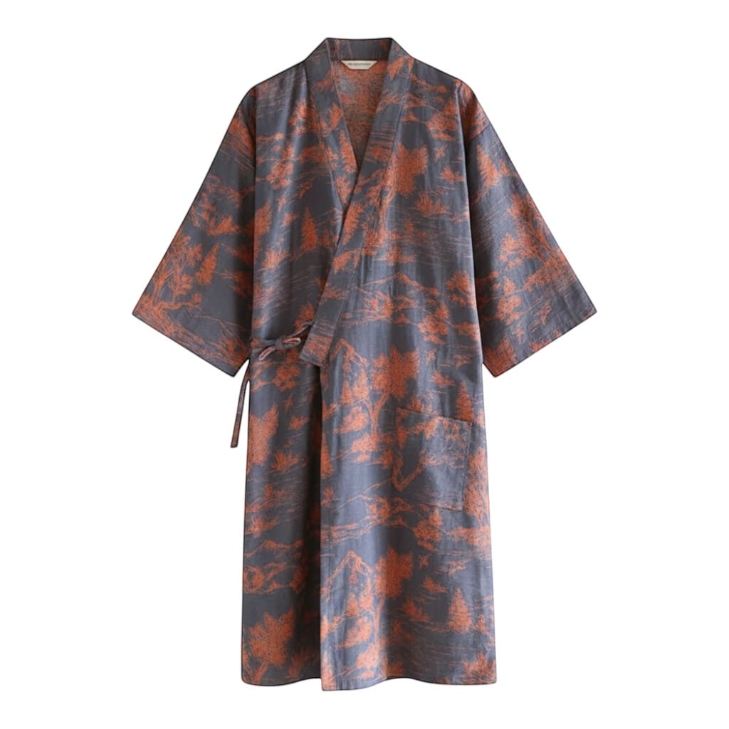 Kimono Homme Coton Jacquard Demi-Manches Mi-Saison