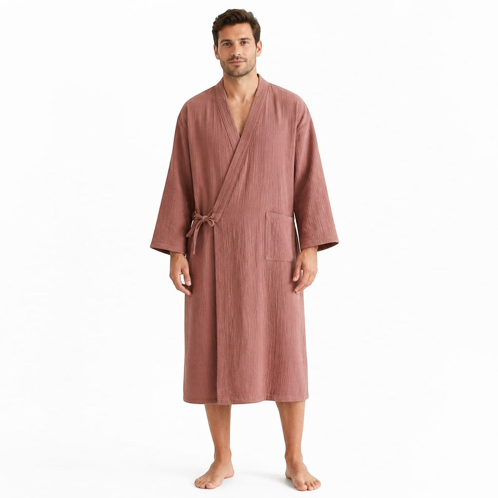 Kimono Homme Coton Léger avec Poches Mi-Saison