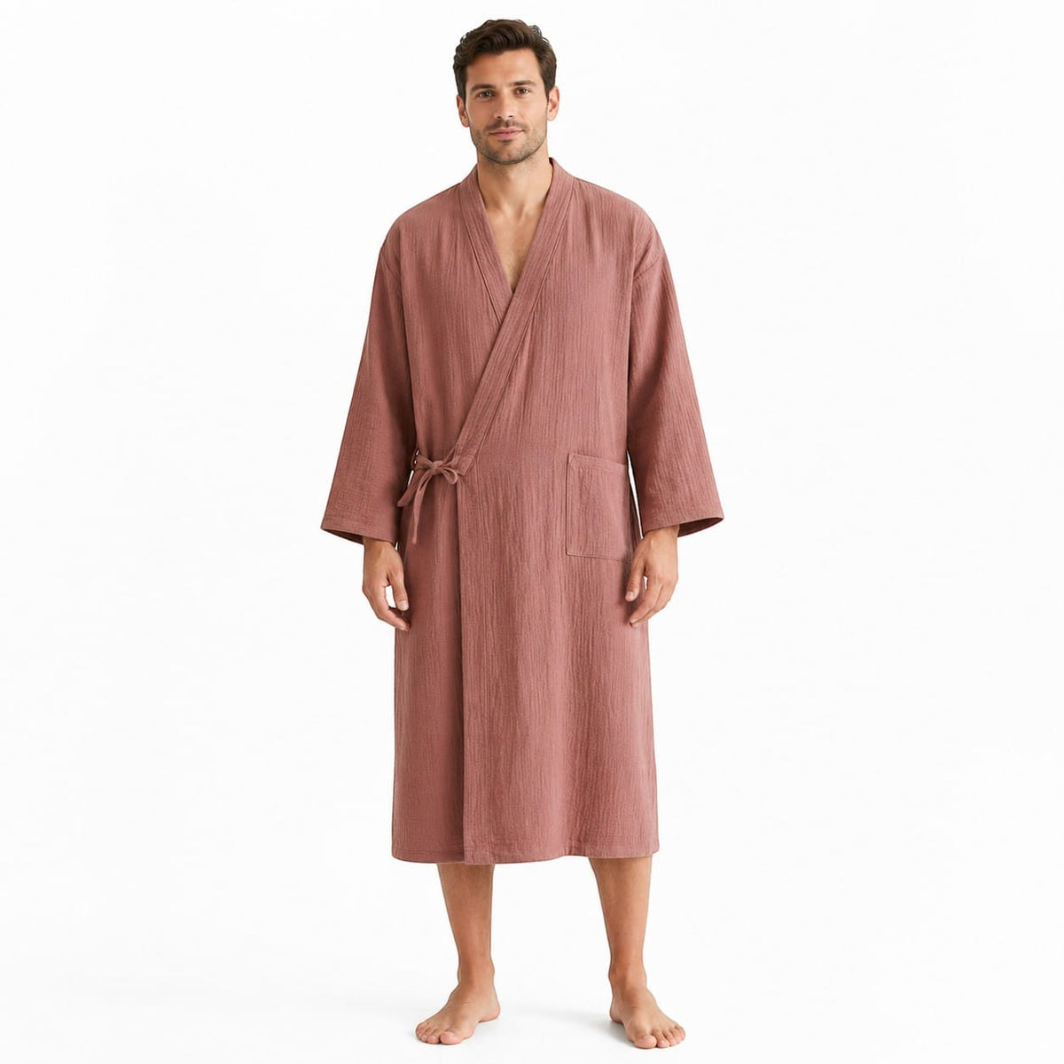 Kimono Homme Coton Léger avec Poches Mi-Saison