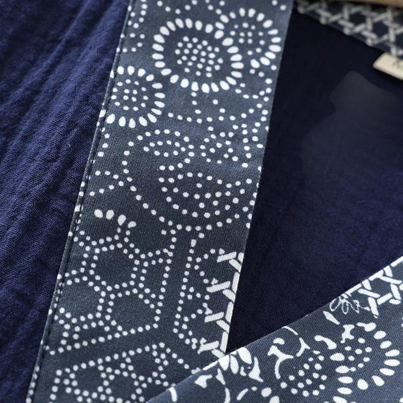 Kimono Homme Coton Léger Imprimé avec Poches Été
