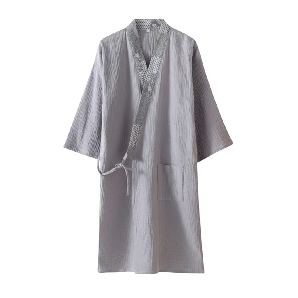 Kimono Homme Coton Léger Imprimé avec Poches Été