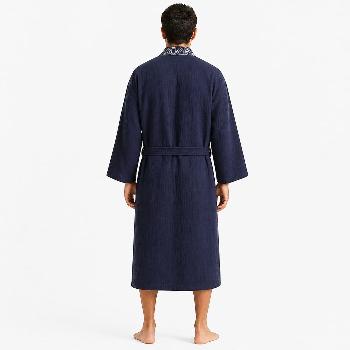 Kimono Homme Coton Léger Imprimé avec Poches Été