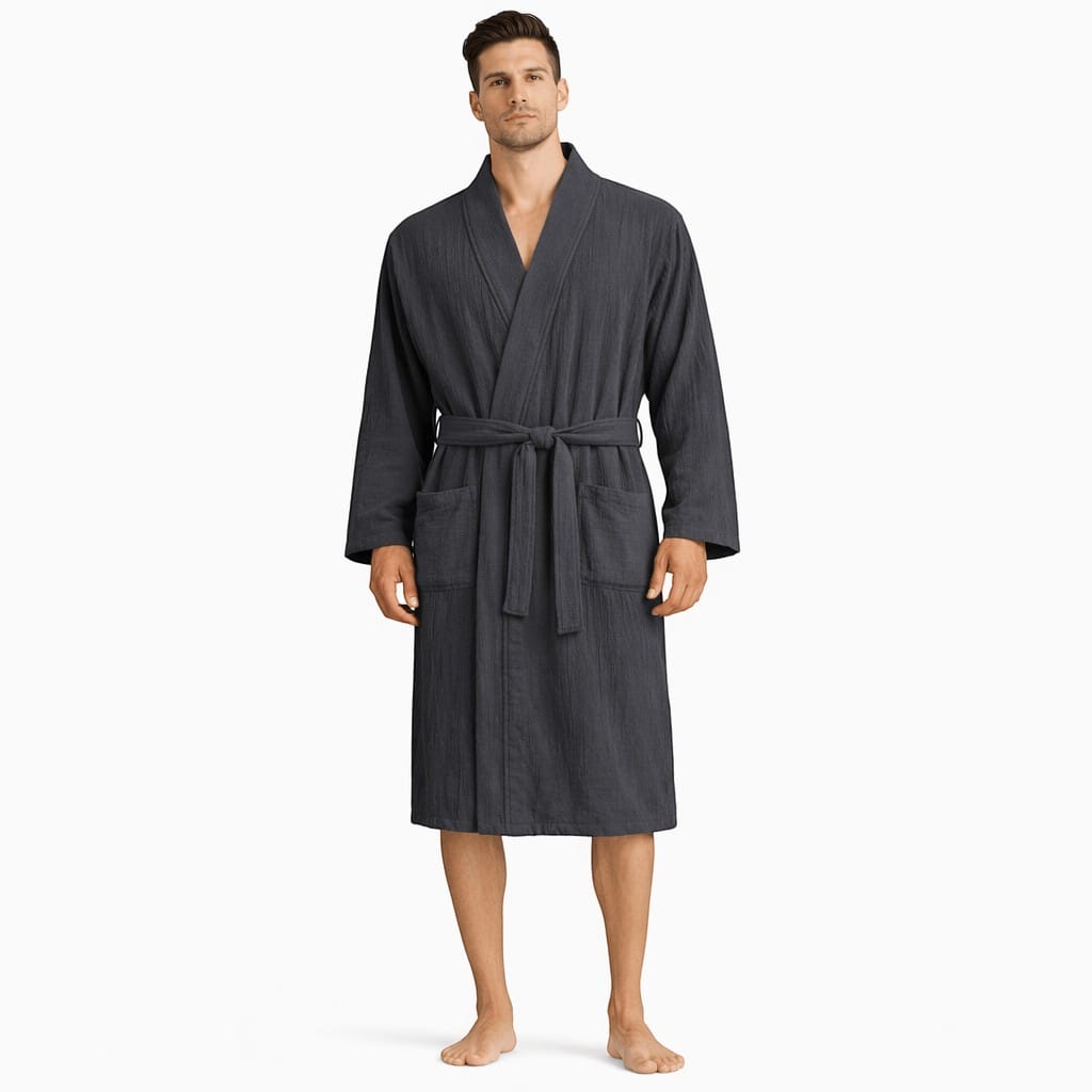 Kimono Homme Crêpe Uni Mi-saison