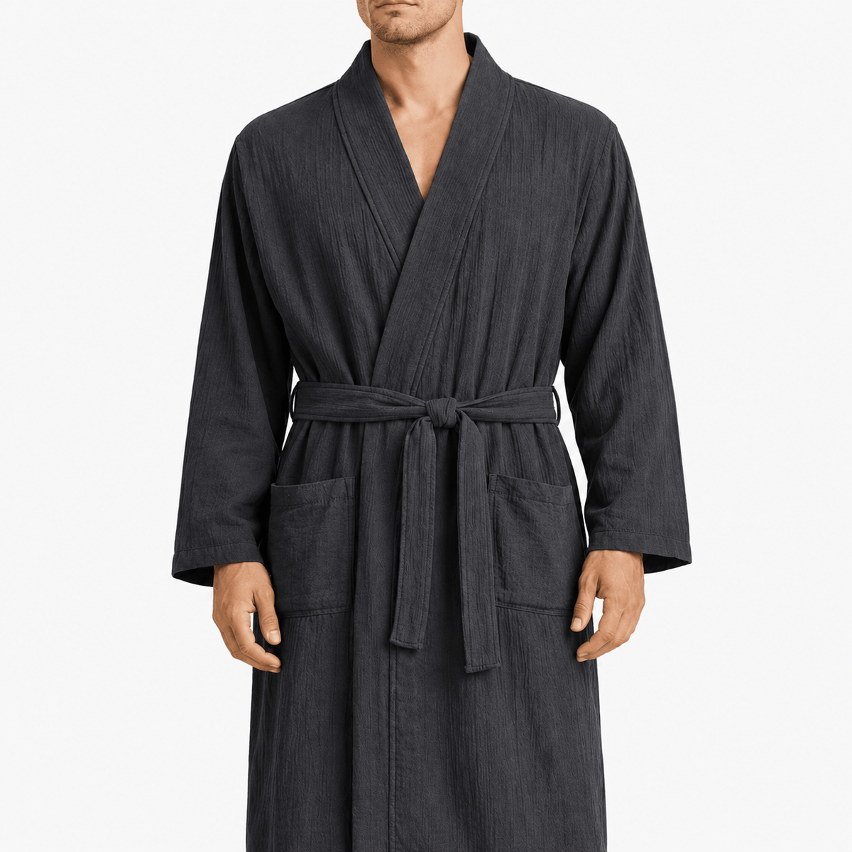 Kimono Homme Crêpe Uni Mi-saison