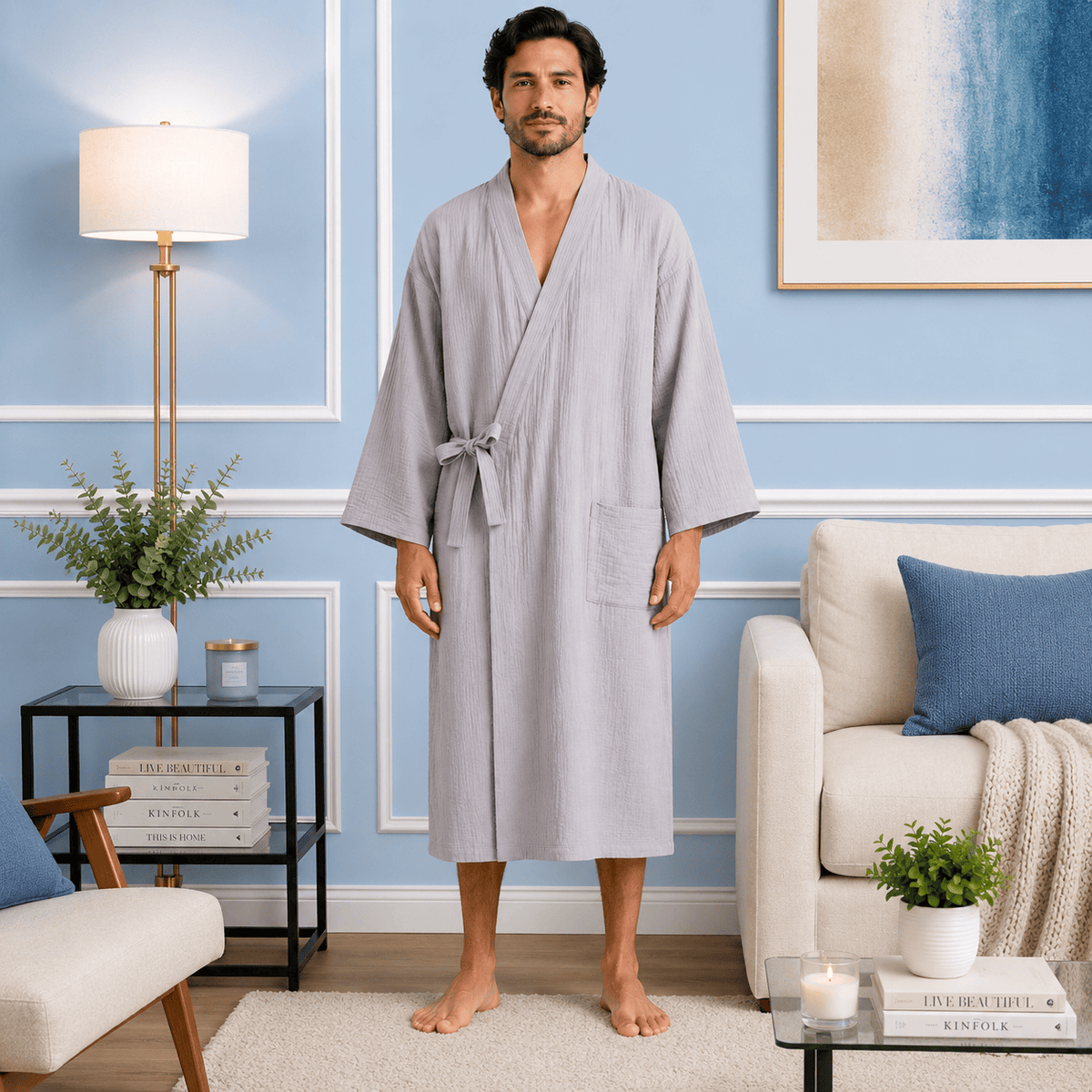 Kimono Homme Grande Taille Confort Mi-Saison