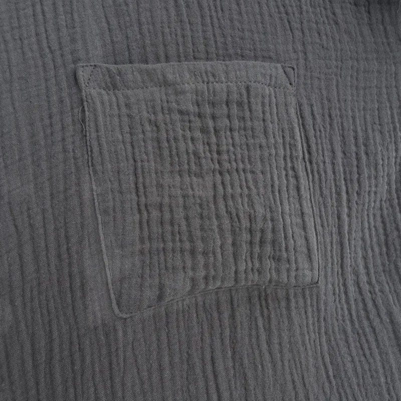 Kimono Homme Gris Grande Taille avec Poches
