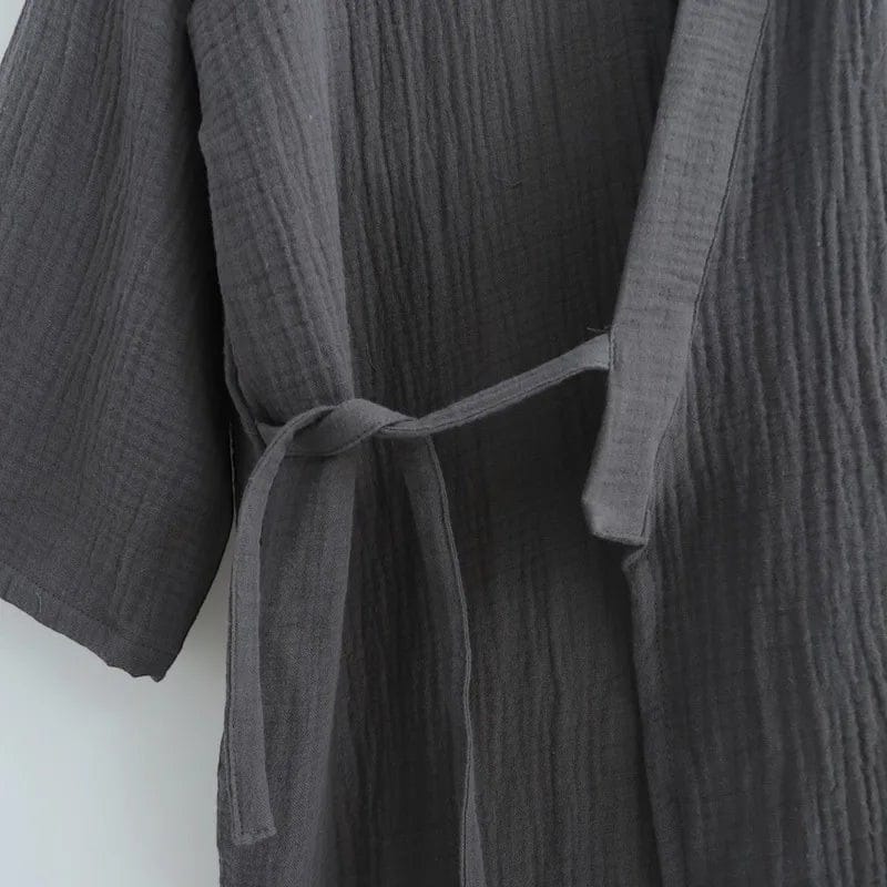Kimono Homme Gris Grande Taille avec Poches