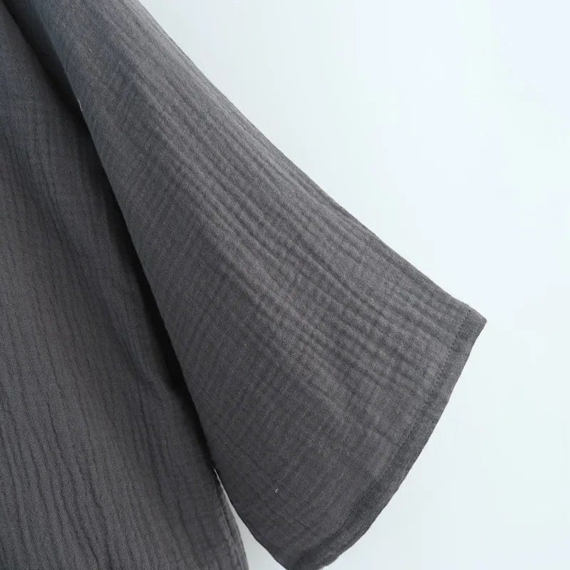 Kimono Homme Gris Grande Taille avec Poches