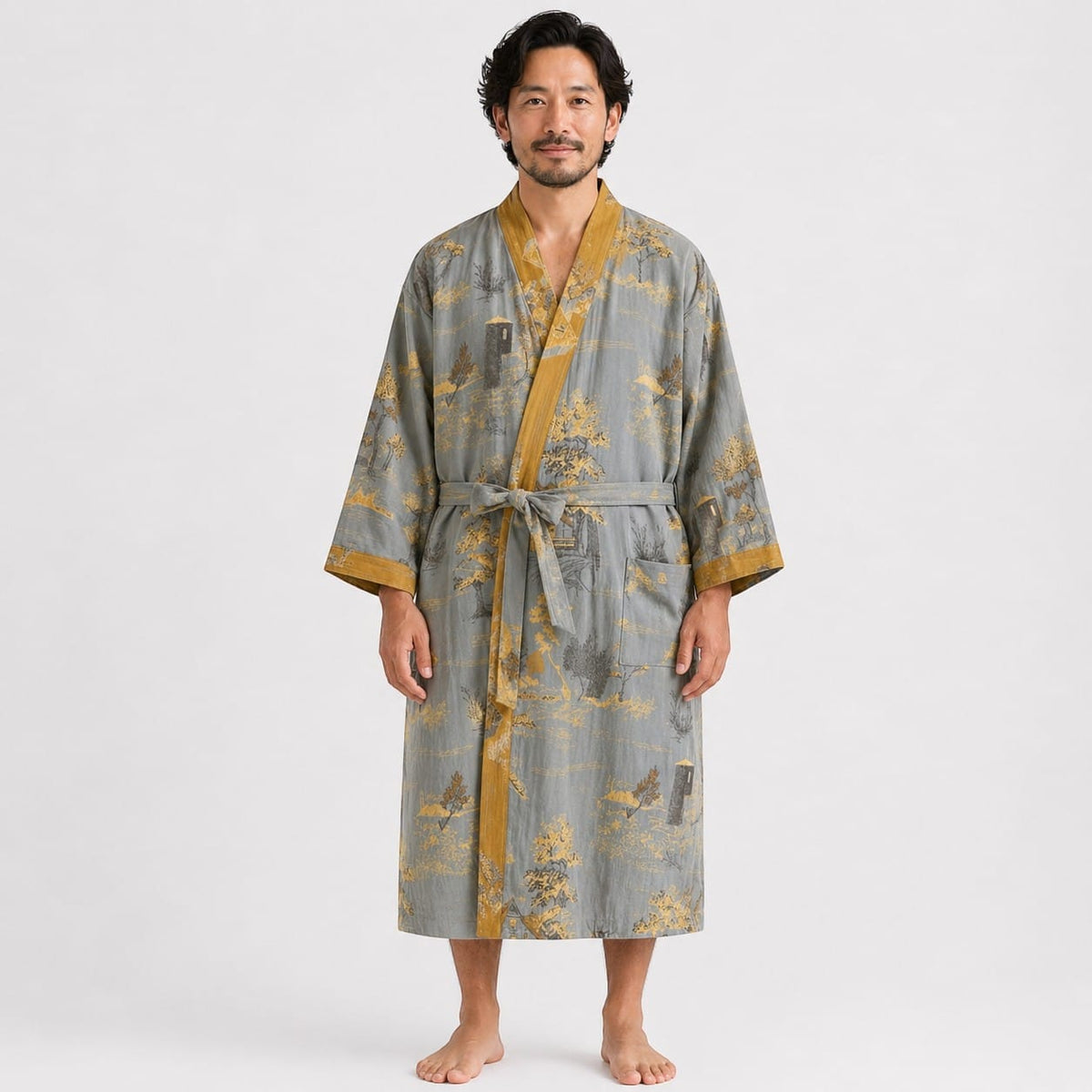 Kimono Homme Japonais Jacquard Tissé
