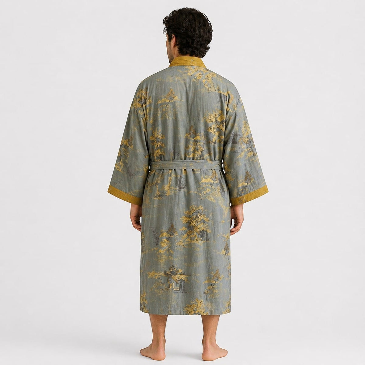 Kimono Homme Japonais Jacquard Tissé