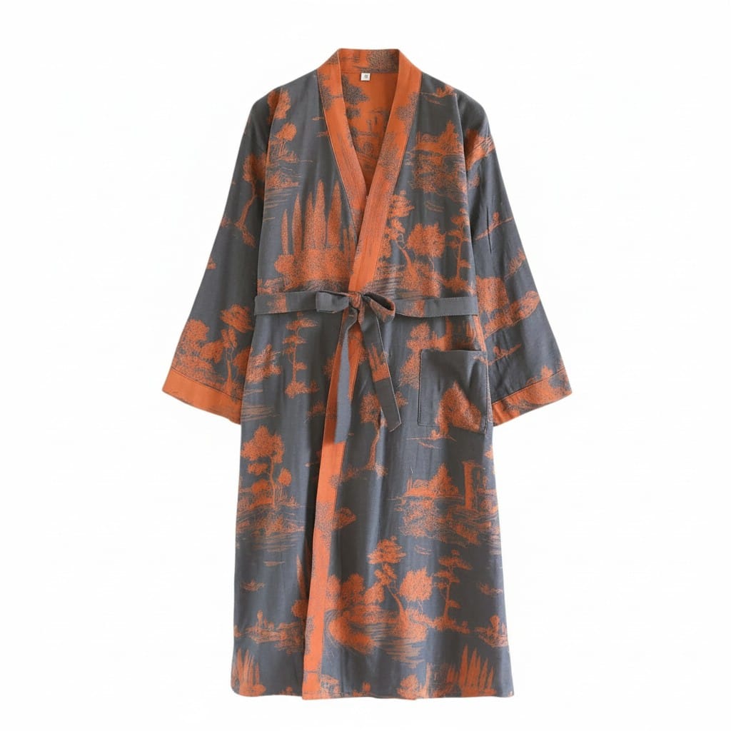 Kimono Homme Japonais Jacquard Tissé