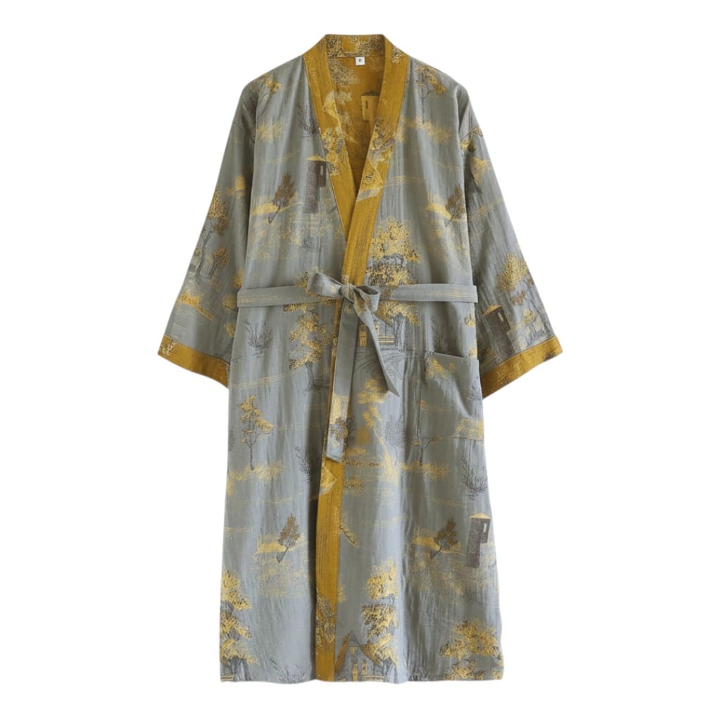 Kimono Homme Japonais Jacquard Tissé