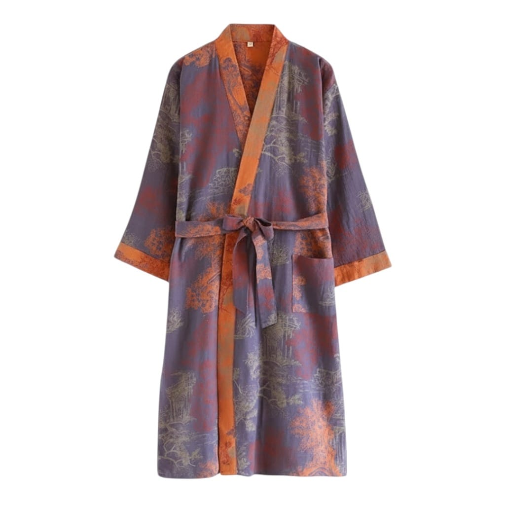 Kimono Homme Japonais Jacquard Tissé