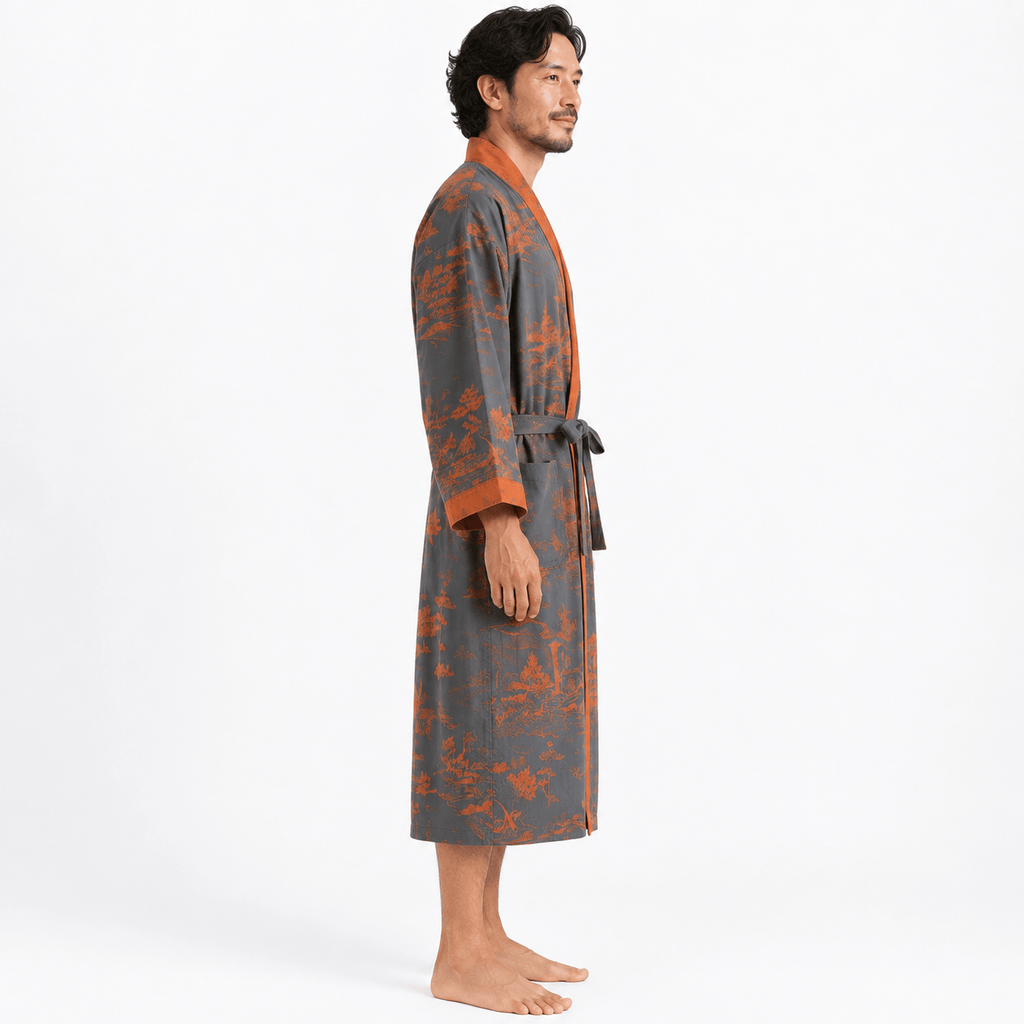 Kimono Homme Japonais Jacquard Tissé