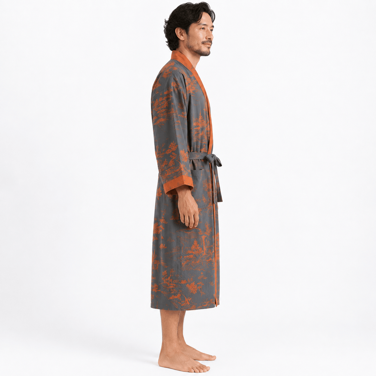 Kimono Homme Japonais Jacquard Tissé