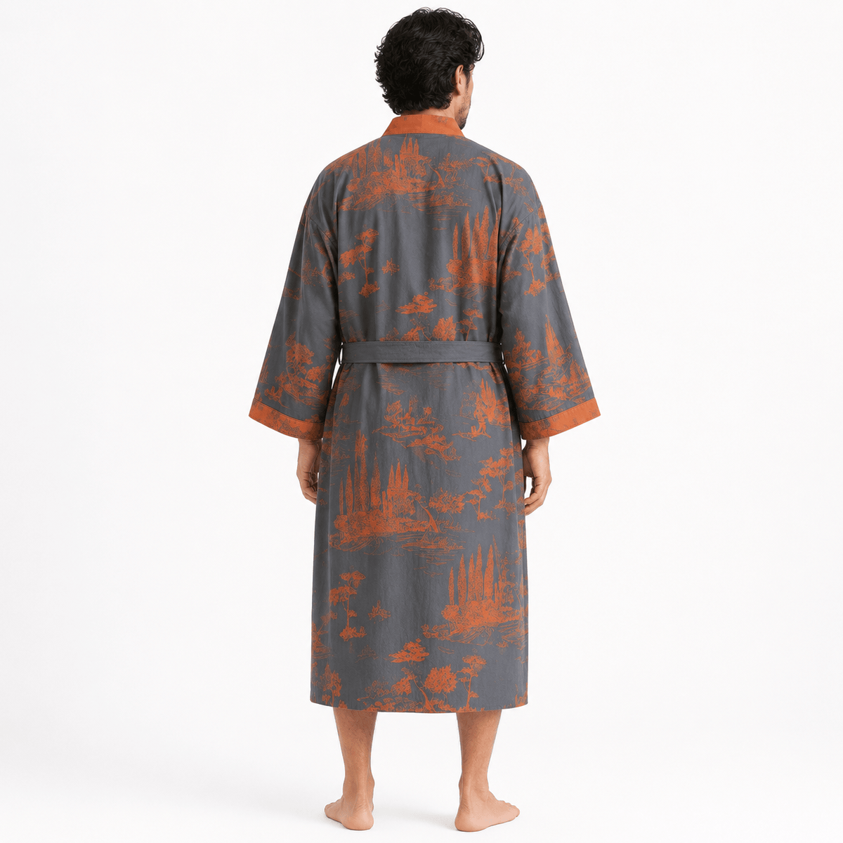 Kimono Homme Japonais Jacquard Tissé