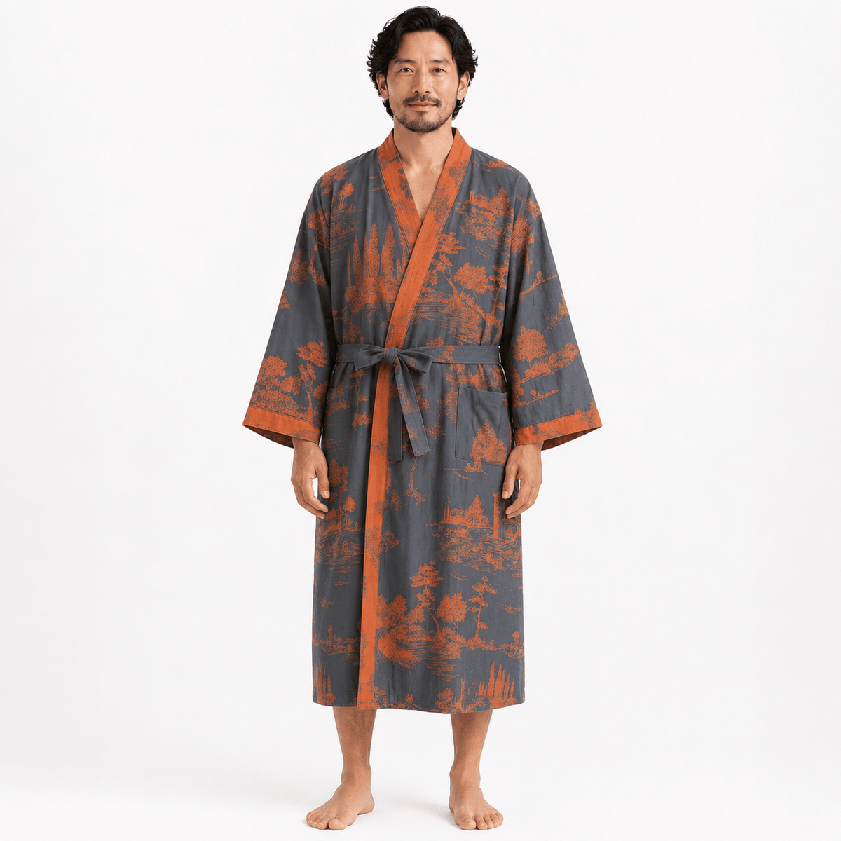 Kimono Homme Japonais Jacquard Tissé