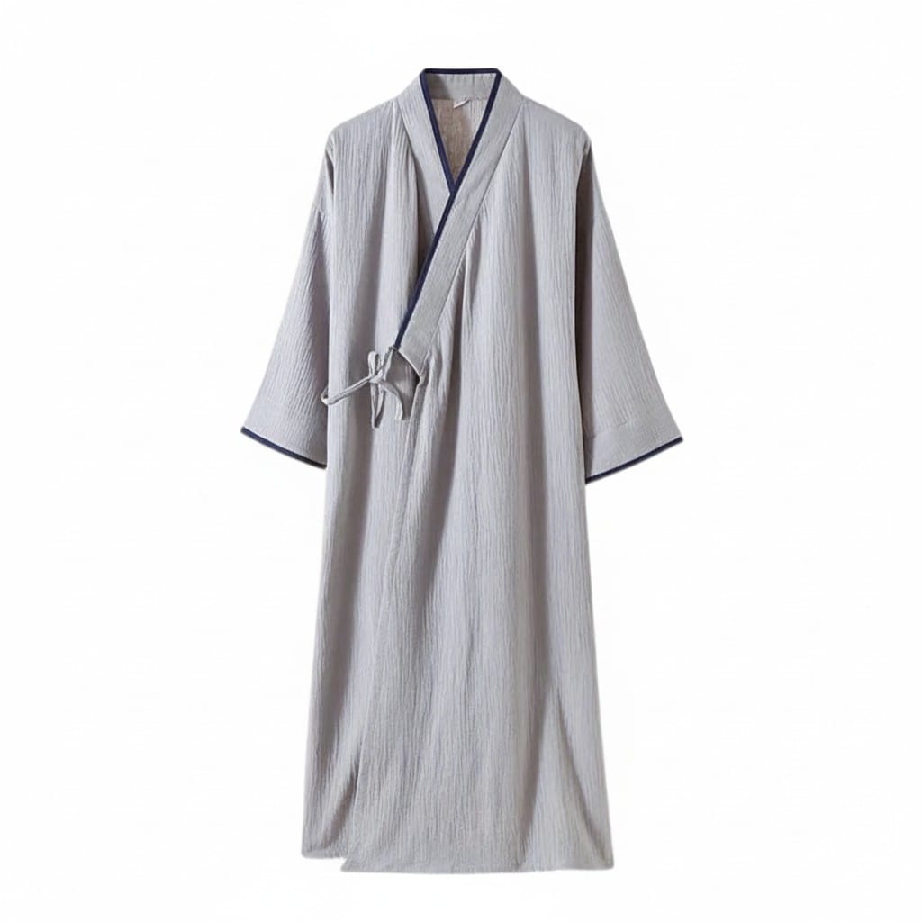 Kimono Homme Japonais Léger Uni Mi-Long