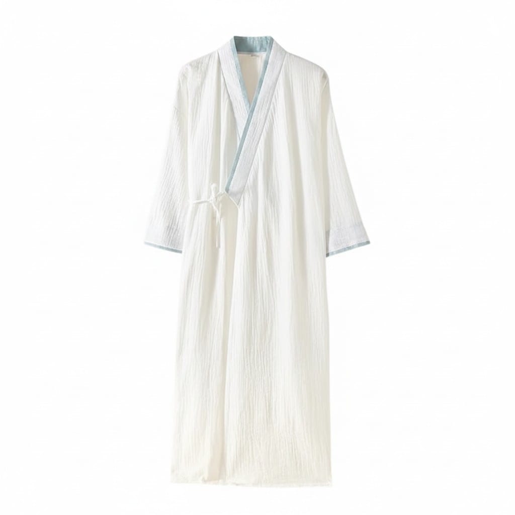 Kimono Homme Japonais Léger Uni Mi-Long