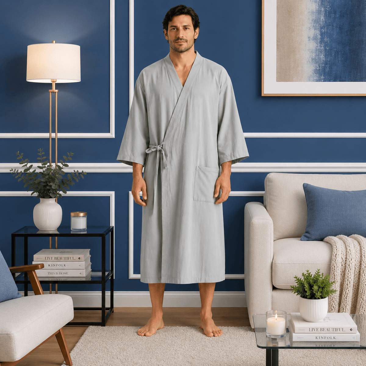 Kimono Homme Long Léger Respirant Été
