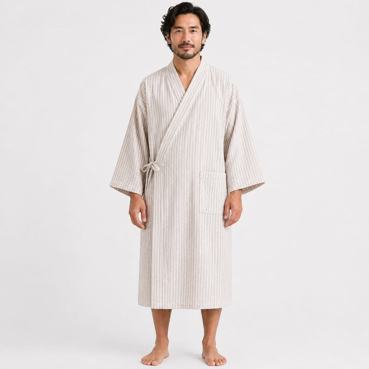 Kimono Homme Long Rayé Léger