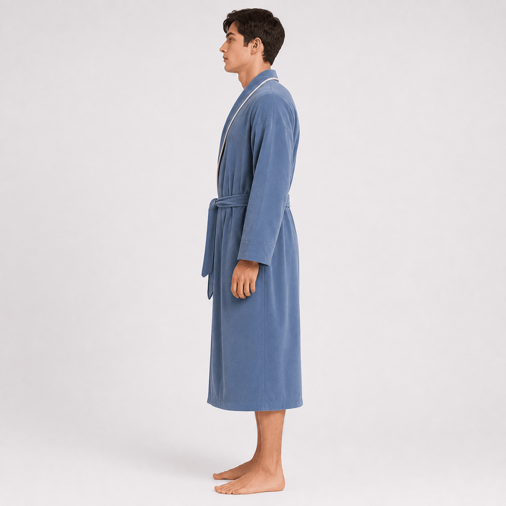 Kimono Homme Polaire Patchwork avec Ceinture Hiver