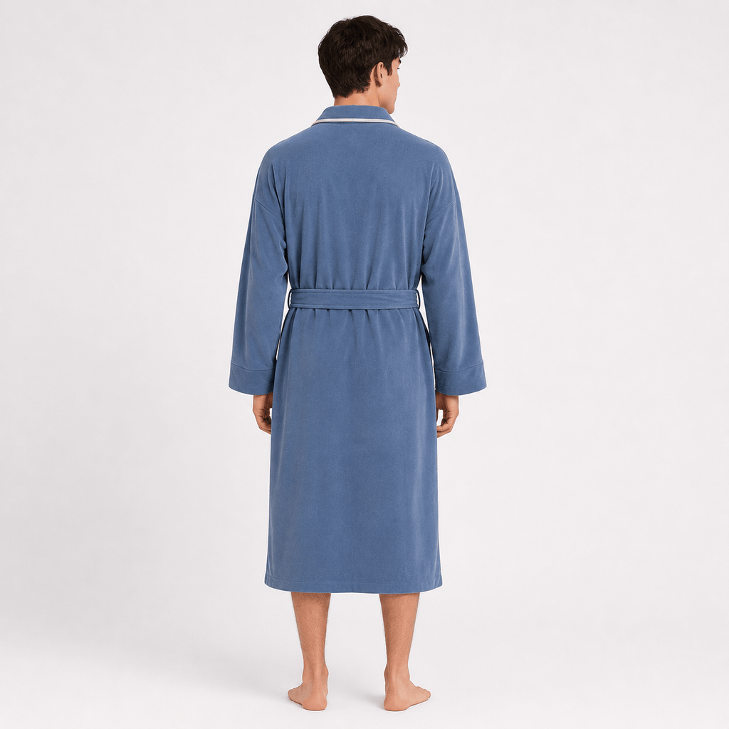 Kimono Homme Polaire Patchwork avec Ceinture Hiver