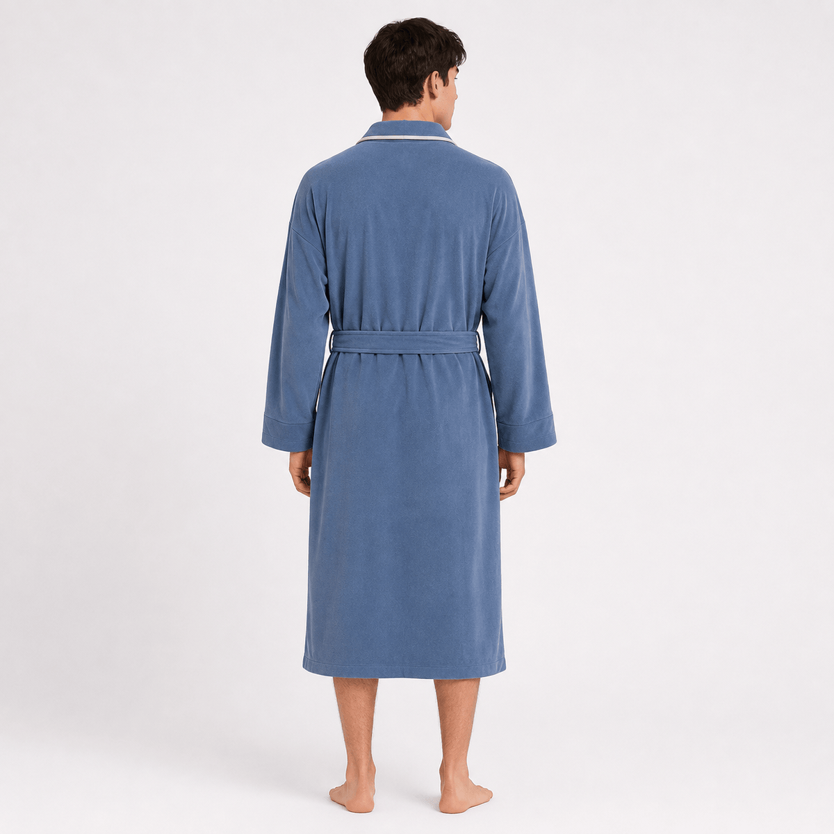 Kimono Homme Polaire Patchwork avec Ceinture Hiver