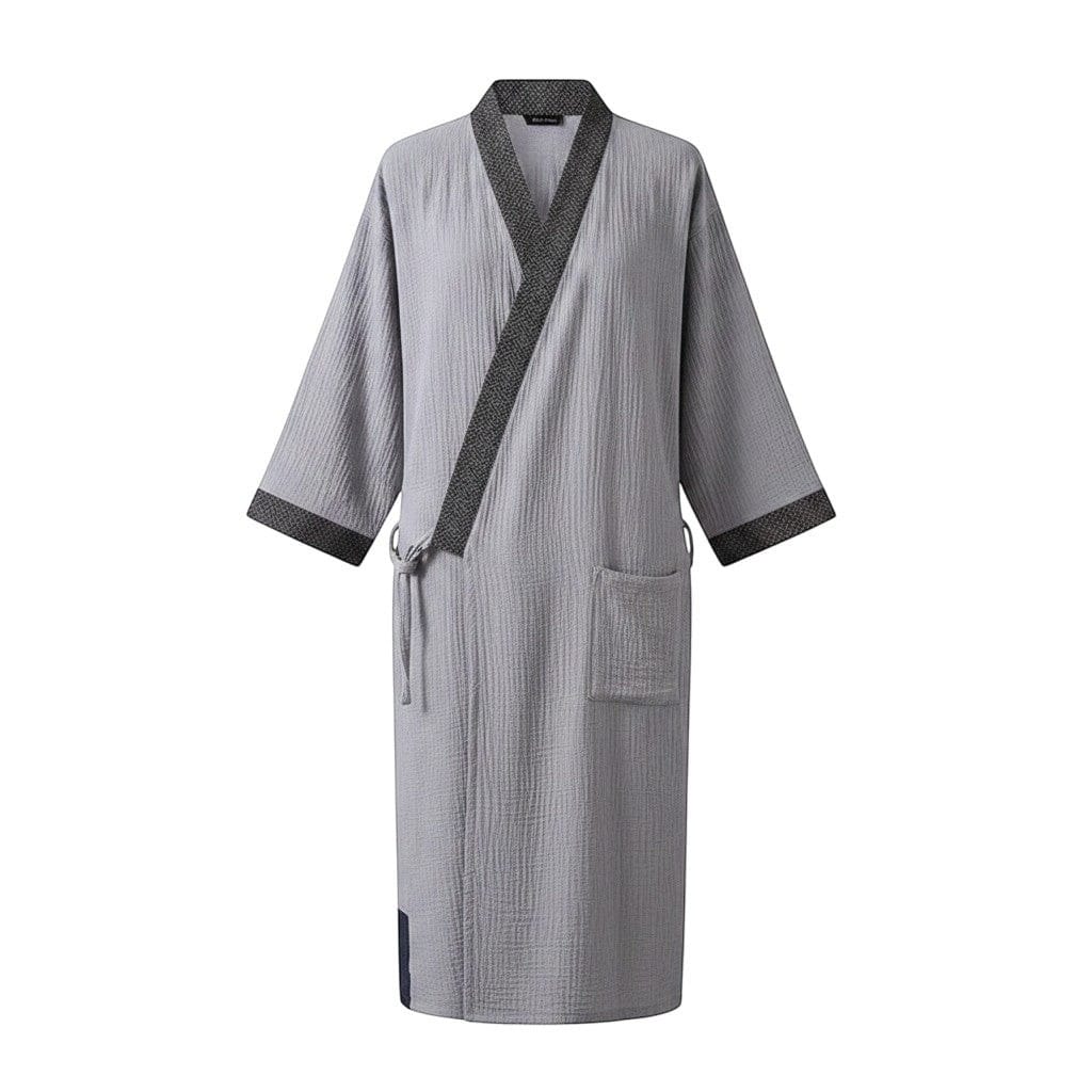 Kimono Japonais Femme Coton Uni Mi-Long Confort