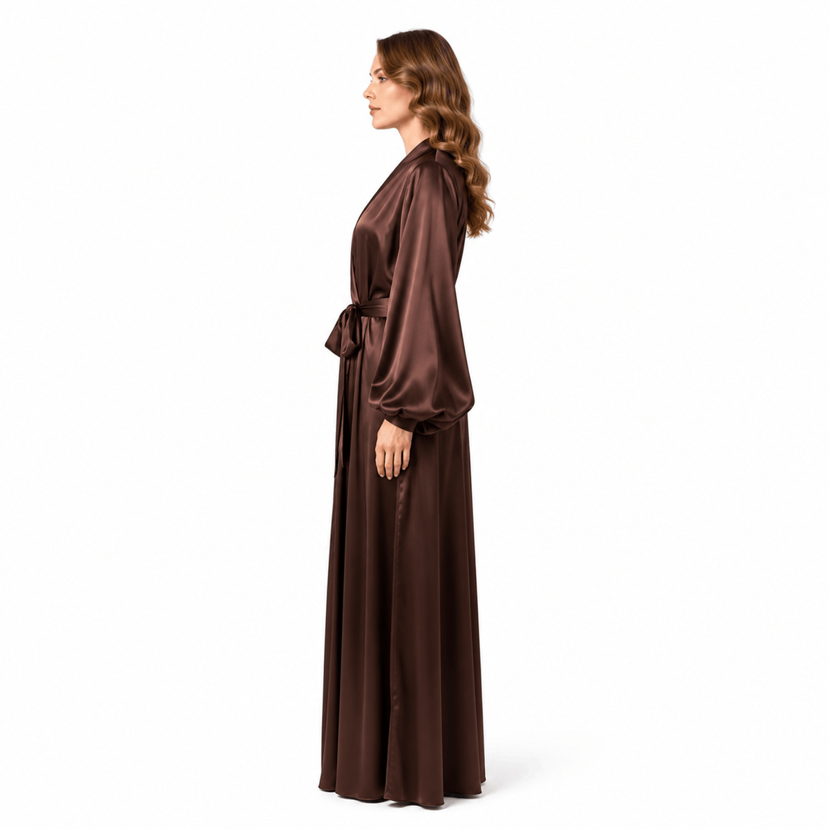 Kimono Satin Femme Manches Bouffantes | Le Monde du Peignoir