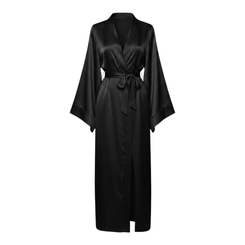 Kimono Satin Femme Manches Larges Style Mariée | Le Monde du Peignoir