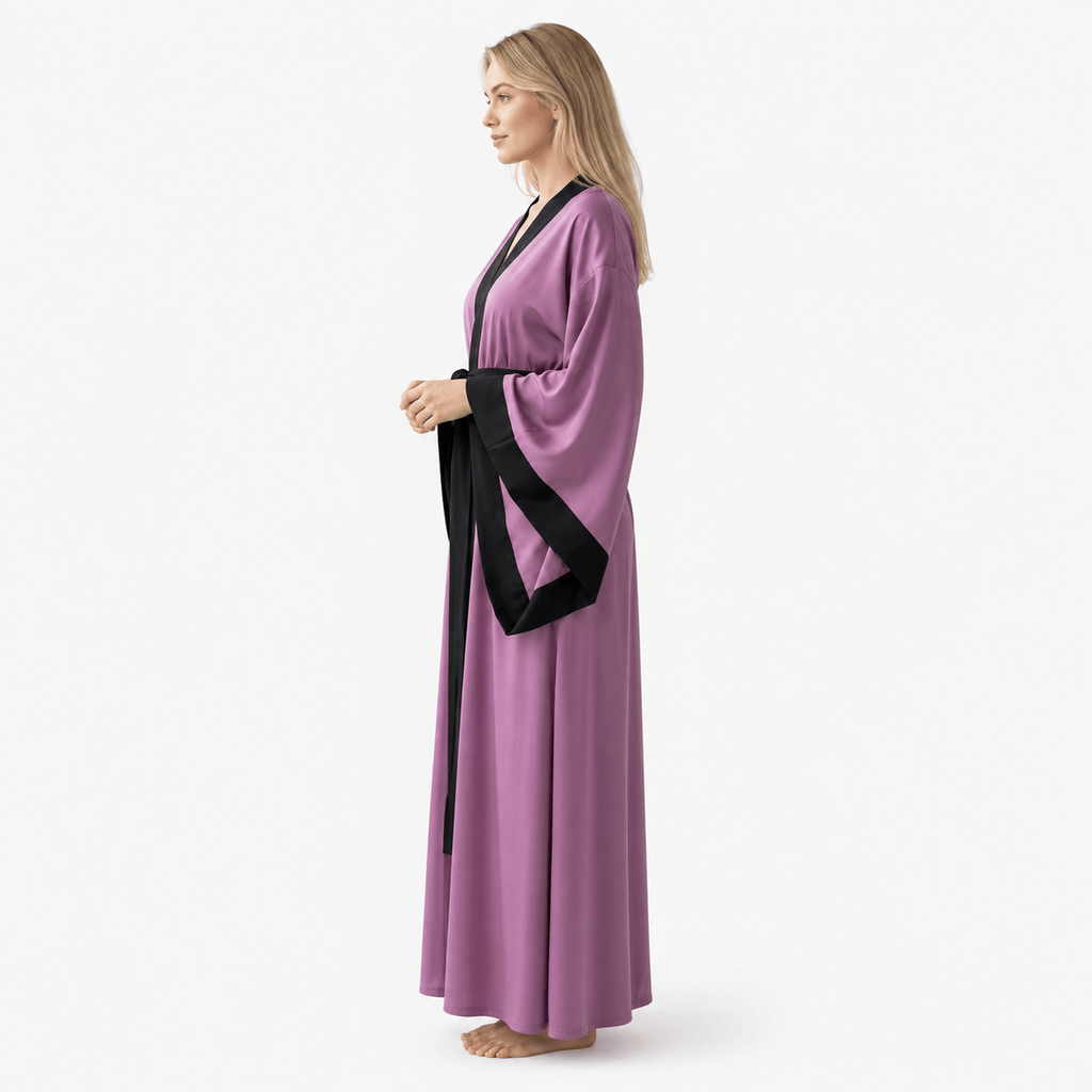 Kimono Satin Femme Manches Larges Style Mariée | Le Monde du Peignoir