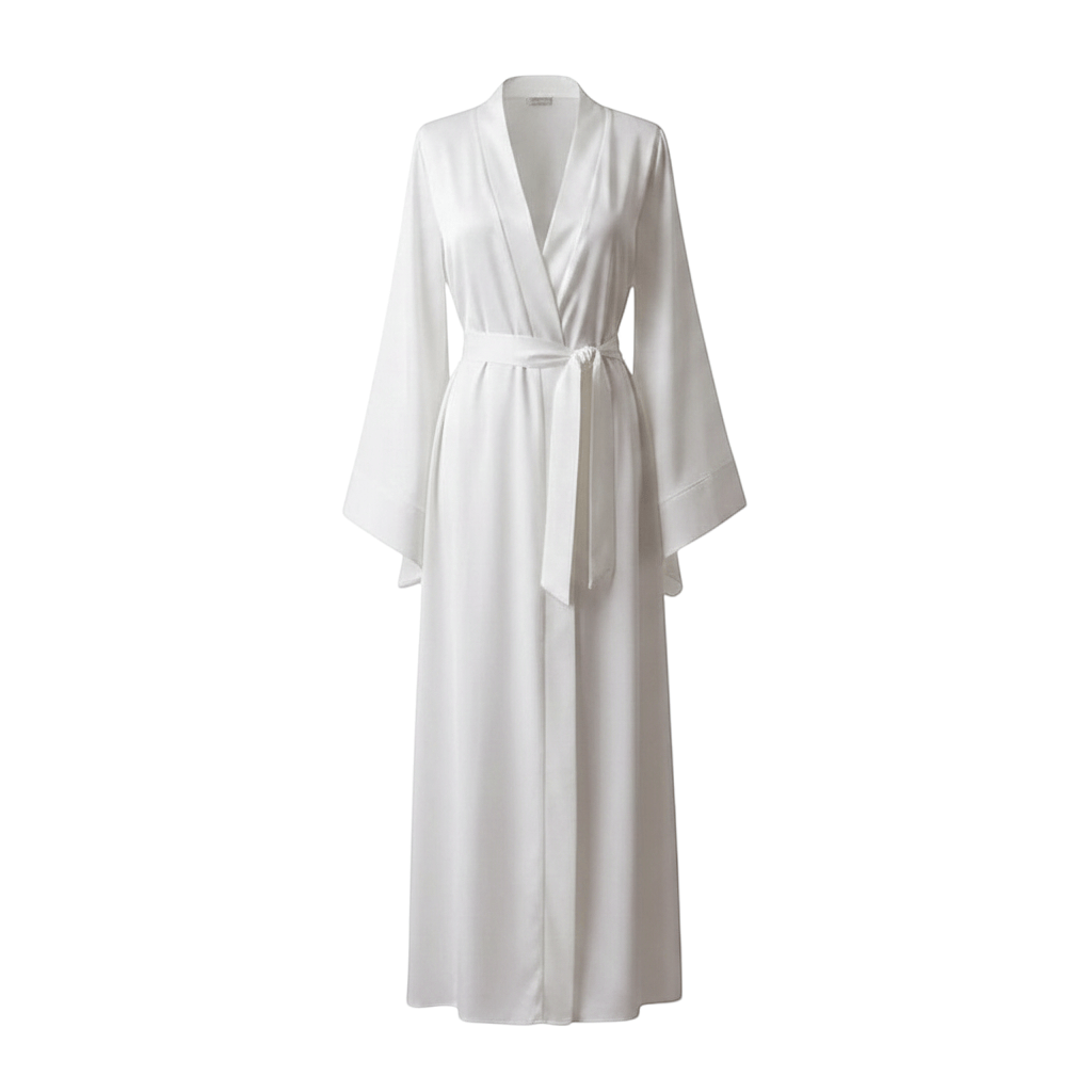 Kimono Satin Femme Style Mariée Longueur Sol | Le Monde du Peignoir