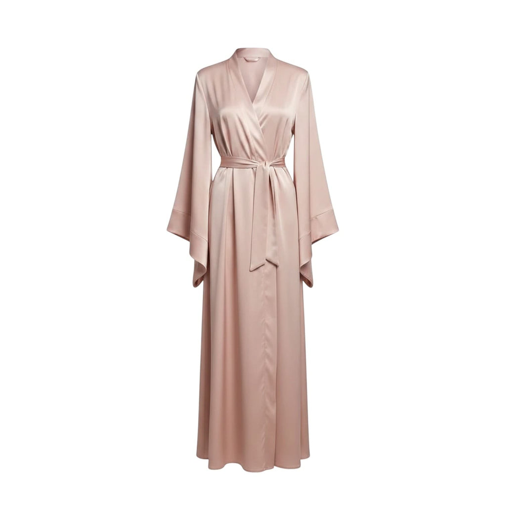 Kimono Satin Femme Style Mariée Longueur Sol | Le Monde du Peignoir