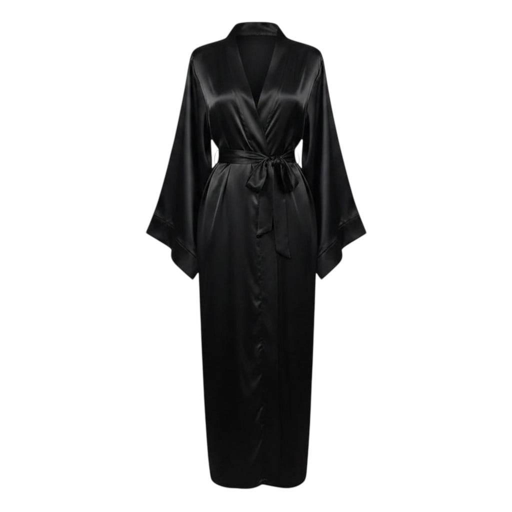 Kimono Satin Femme Turquoise Long Artisanal | Le Monde du Peignoir
