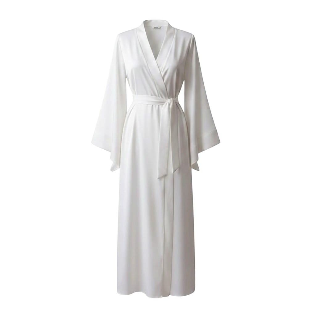 Kimono Satin Femme Turquoise Long Artisanal | Le Monde du Peignoir