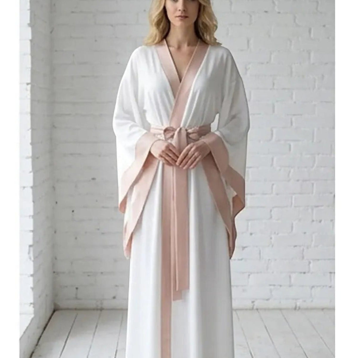 Kimono Soie Ivoire Femme Longueur Sol Mariage | Le Monde du Peignoir