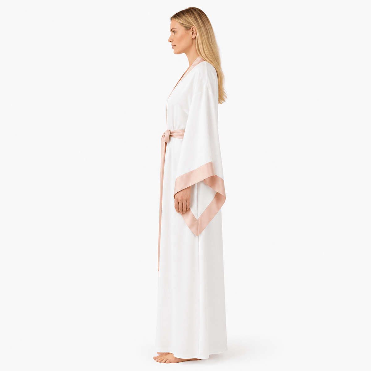 Kimono Soie Ivoire Femme Longueur Sol Mariage | Le Monde du Peignoir