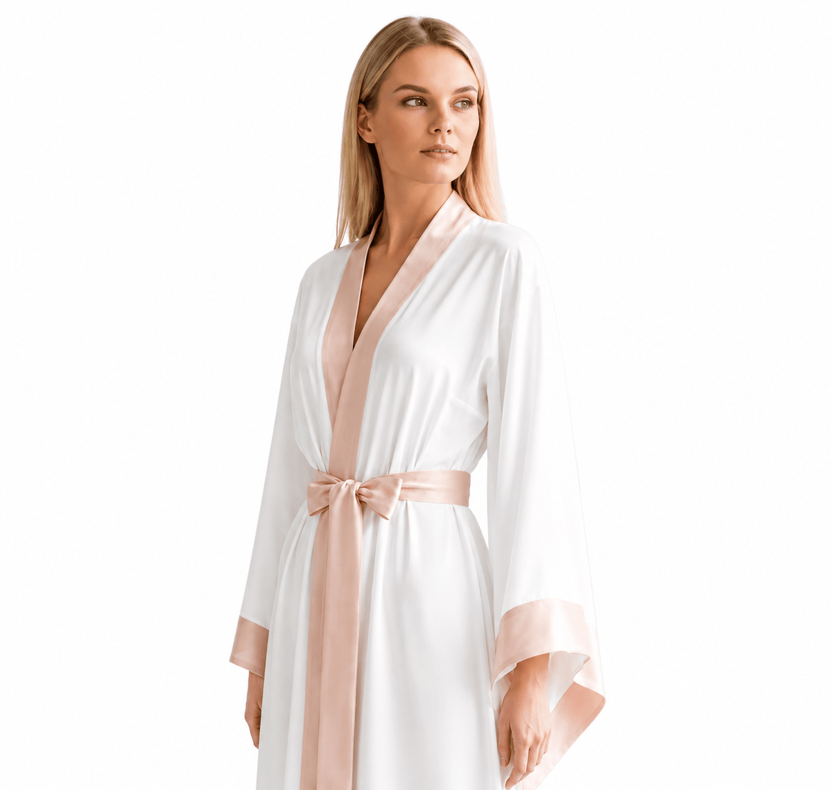 Kimono Soie Ivoire Femme Longueur Sol Mariage | Le Monde du Peignoir