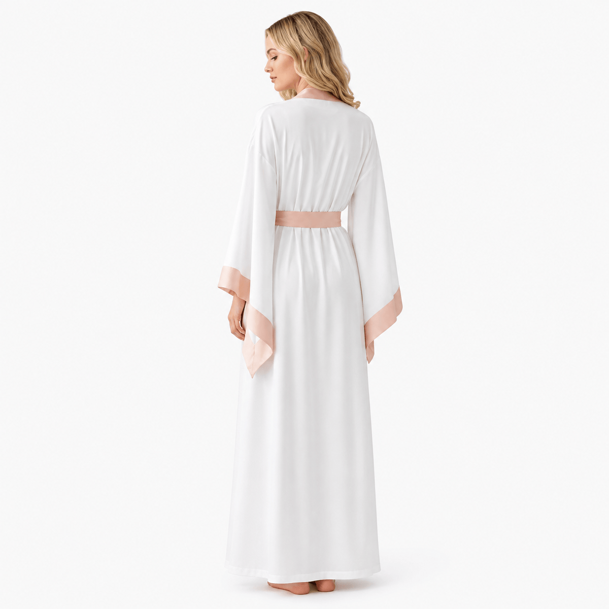 Kimono Soie Ivoire Femme Longueur Sol Mariage | Le Monde du Peignoir