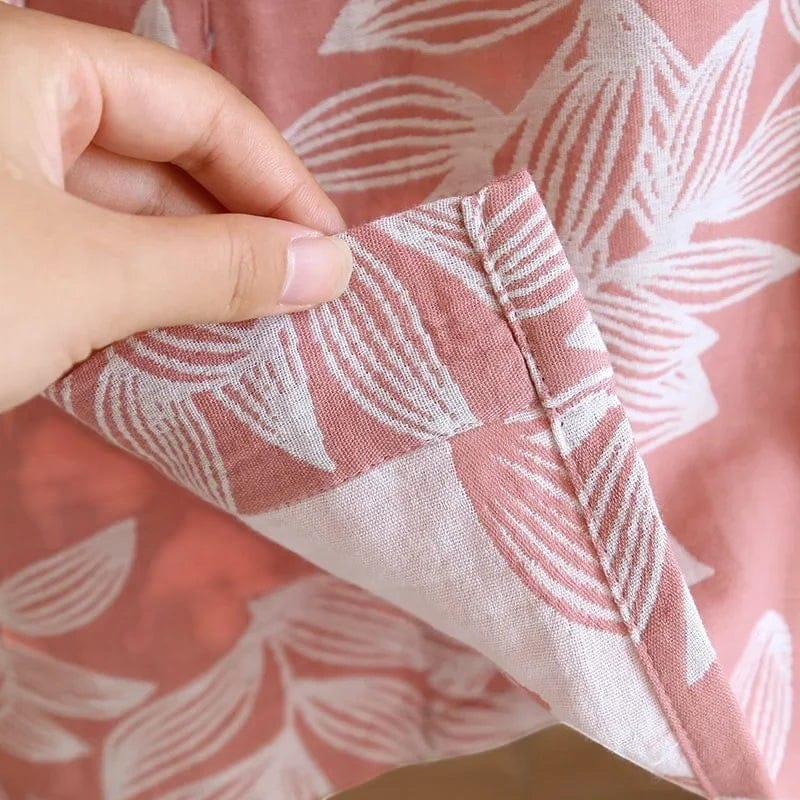Kimono Femme Coton Fleuri Lacé