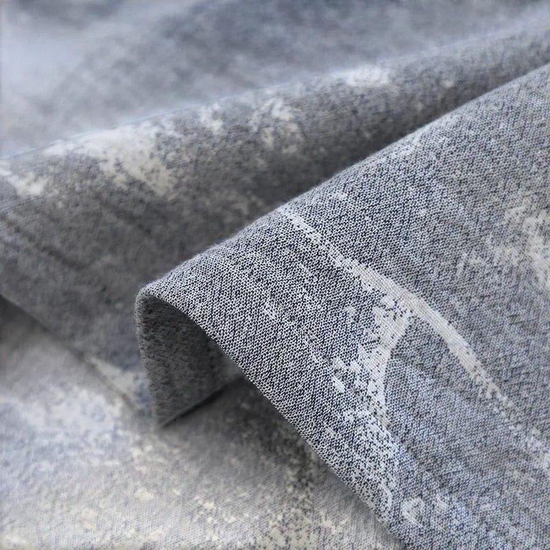 Le Monde du Peignoir grey jacquard cotton long Japanese style kimono for men.