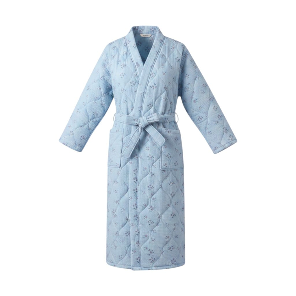 Robe de Chambre Femme Polaire Motif Cute avec Ceinture