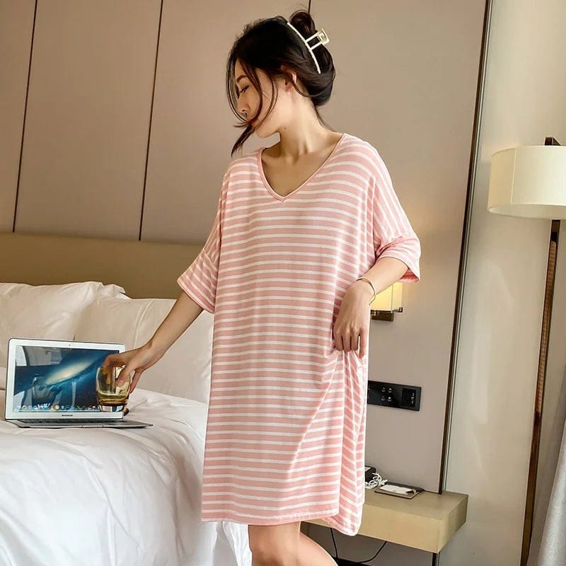 Robe de Chambre Femme Léger Rayée