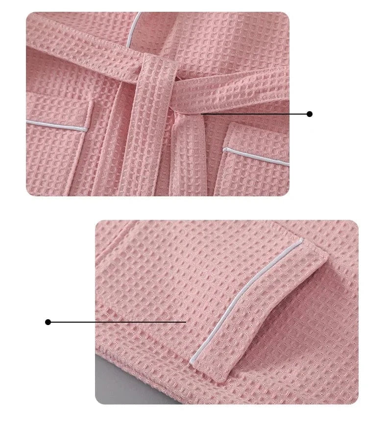 Peignoir de Bain Femme Coton Gaufré