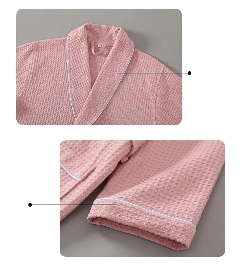 Peignoir de Bain Femme Coton Gaufré