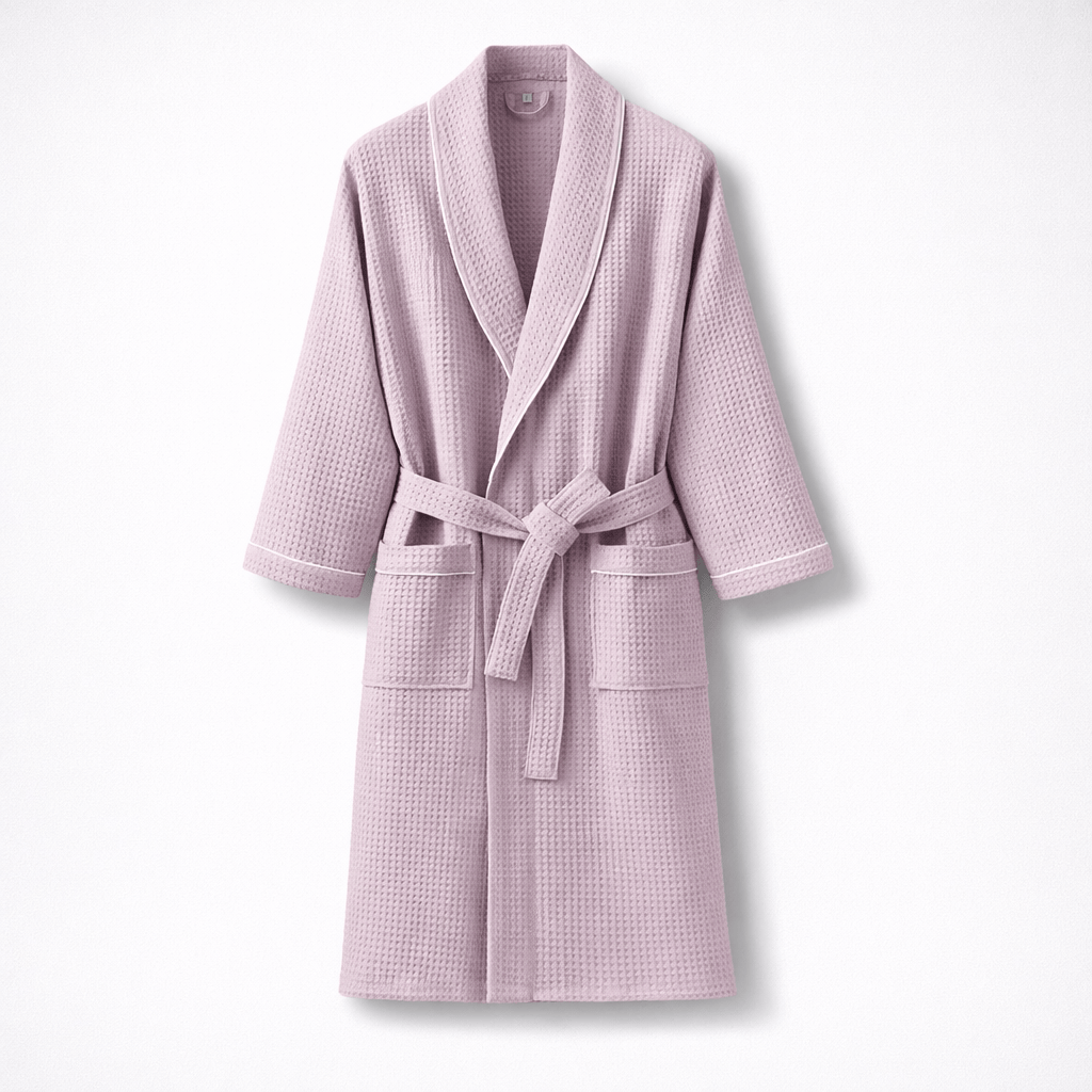 Peignoir de Bain Femme Coton Gaufré