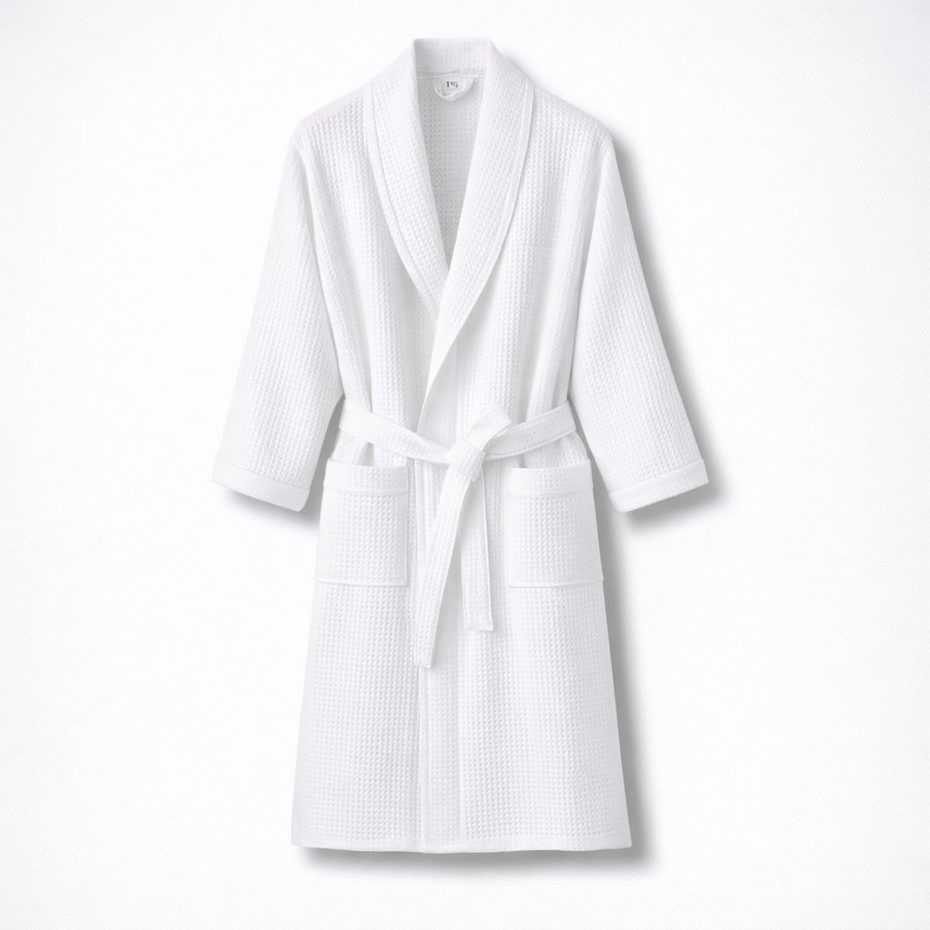 Peignoir de Bain Femme Coton Gaufré